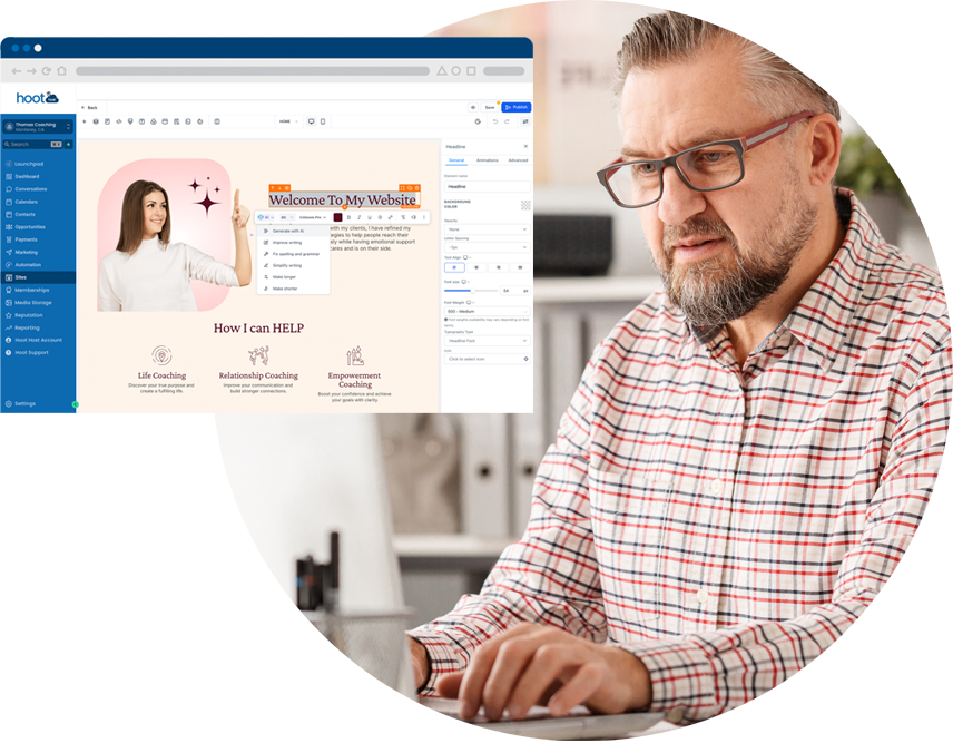hoot host website builder