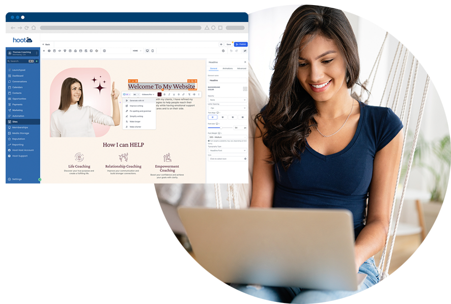 startup website builder